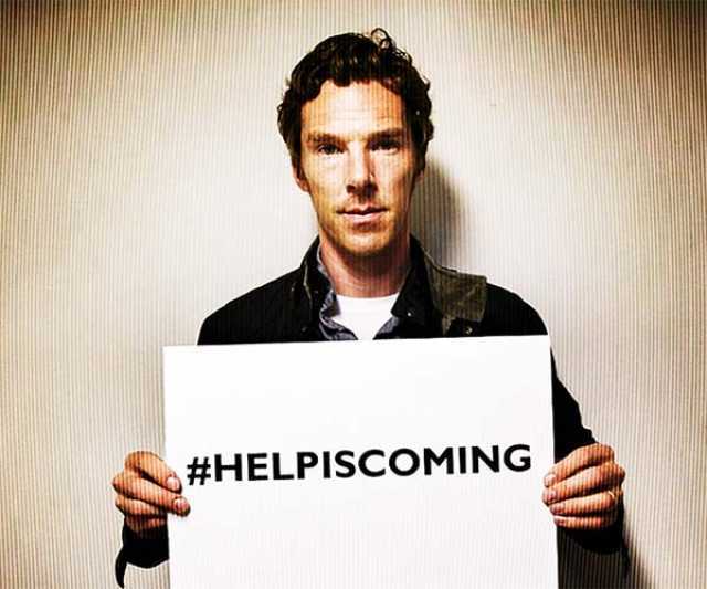 Benedict Cumberbatch is one of Help is Coming's high-profile supporters