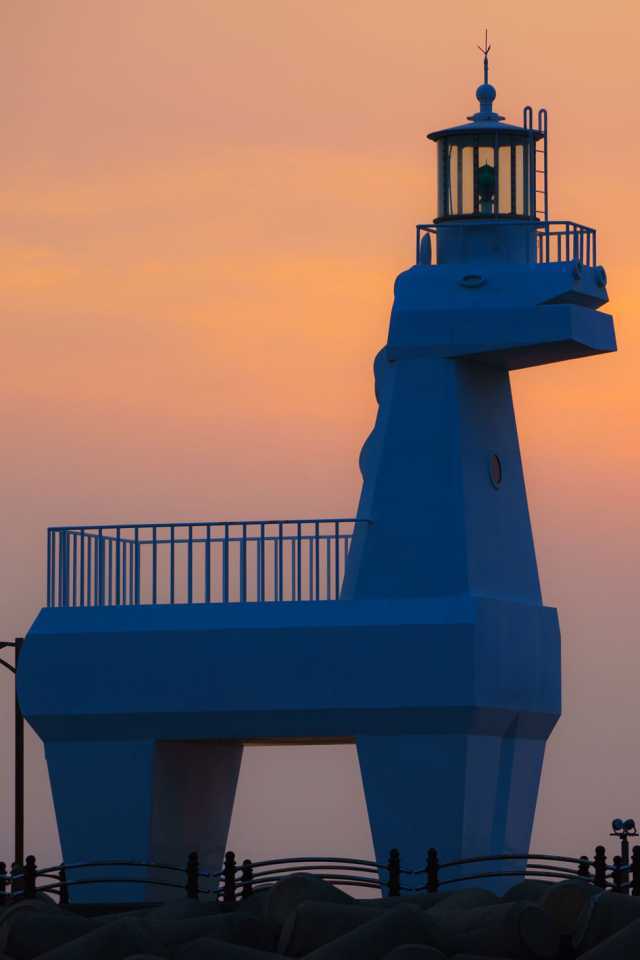 A horse-shaped lighthouse on Jeju, South Korea