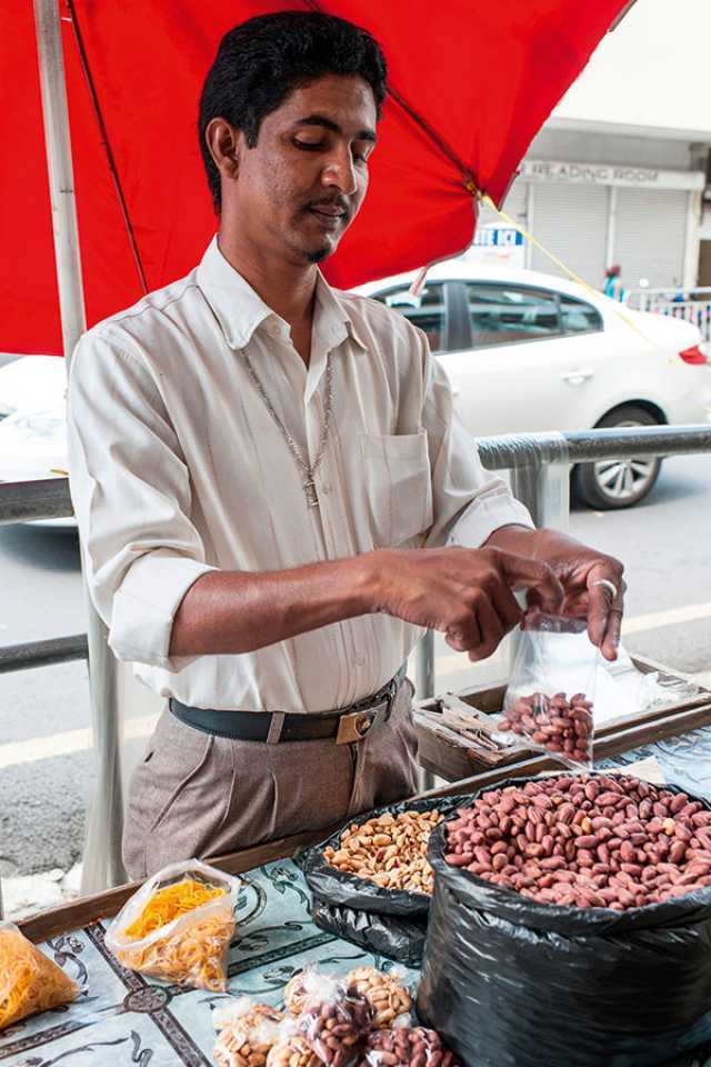 A peanut butter stall in Port Louis, Mauritius