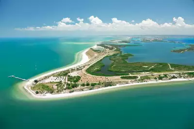 Overhead view of Fort De Soto Park in St. Petersburg