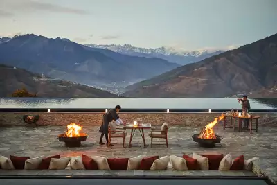The courtyard at Six Senses Thimphu