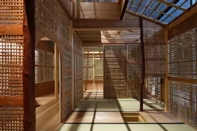 Structural model of the Sa-an Teahouse shown at the Japan House exhibition