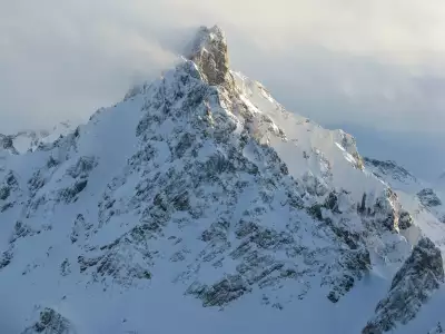 Aiguille du Fruit mountain peak between Courchevel and M&eacute;ribel