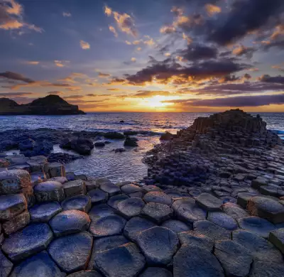 Giant's Causeway at sunset