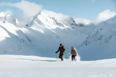 Snowshoeing in the high alpine