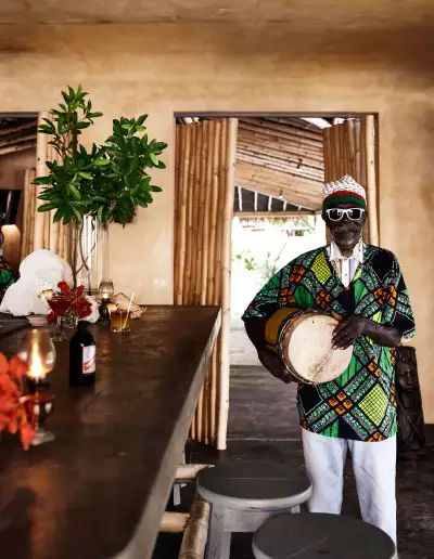 Rastafarian Nyabinghi drummers at Shabeen