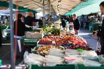 Traditional fresh food market located at Helvetiaplatz