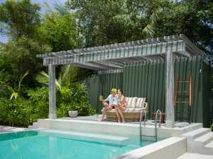 Kick back and relax by the poor