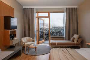 Hotel Silica bedroom with a view