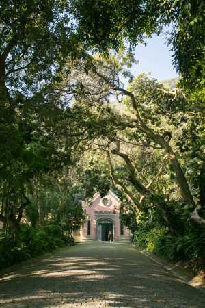 A scene from Parque Lage, located at the foot of the Corcovado mountains