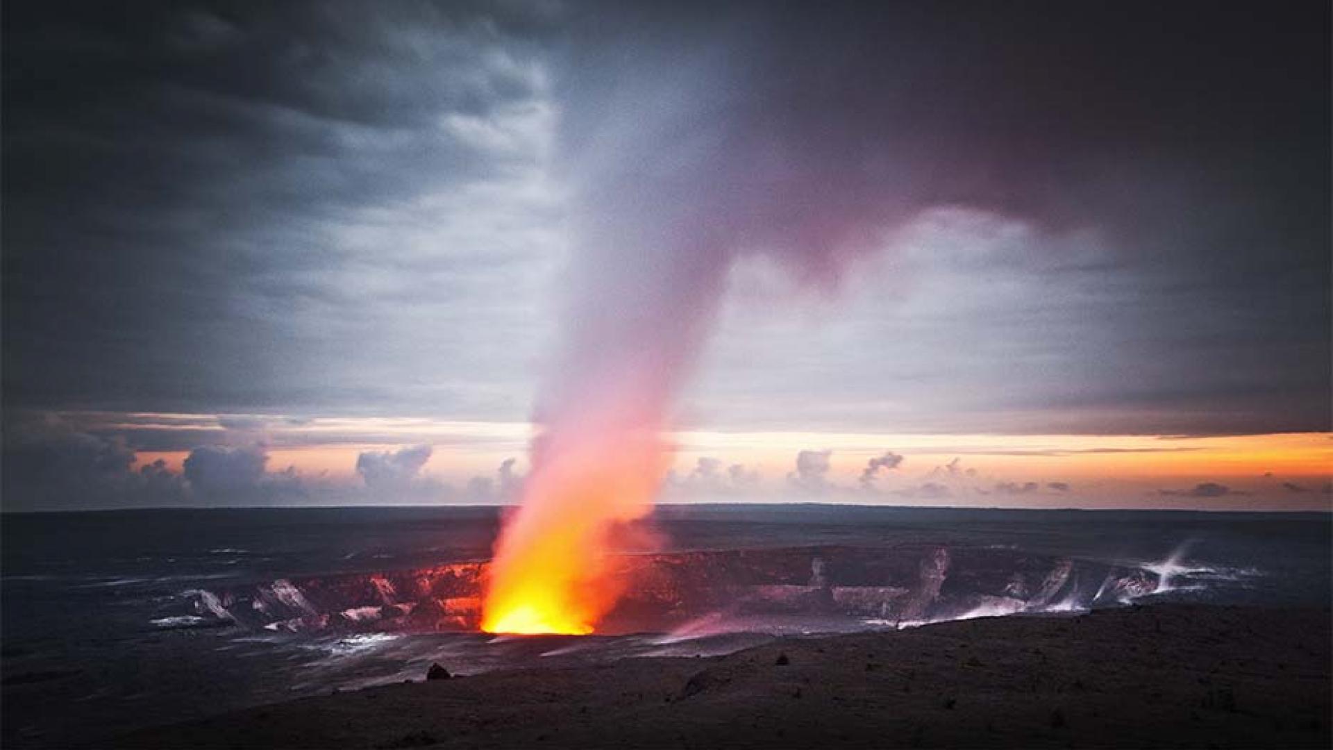 The Halemaumau crater in the Volcanoes National Park, Hawaii The Halemaumau crater in the Volcanoes National Park, Hawaii