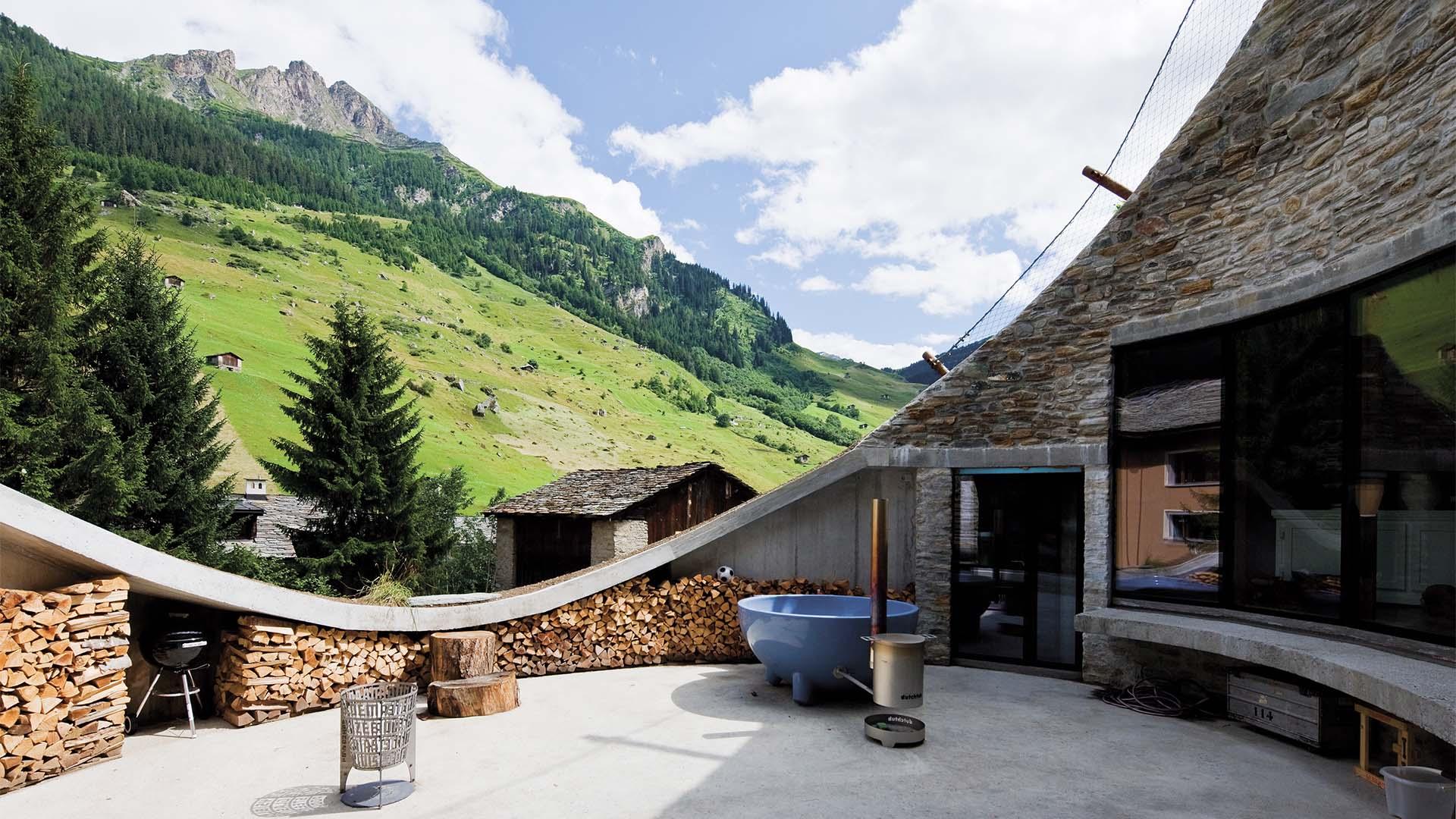 Exterior of Villa Vals in Switzerland Exterior of Villa Vals in Switzerland