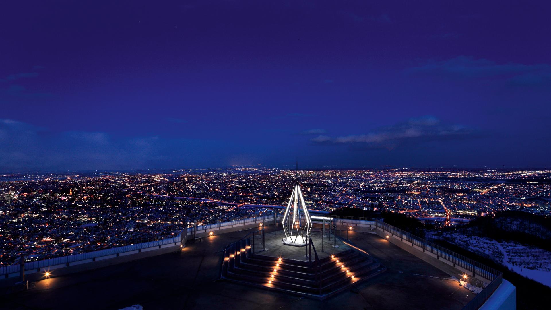 Japan 2019 Rugby World Cup: Night view of Sapporo city from the top of Mt Moiwa Japan 2019 Rugby World Cup: Night view of Sapporo city from the top of Mt Moiwa