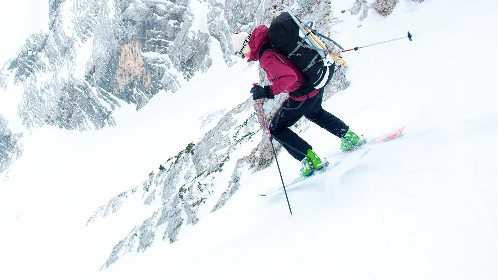 Off piste skiier in Slovenia Off piste skiier in Slovenia