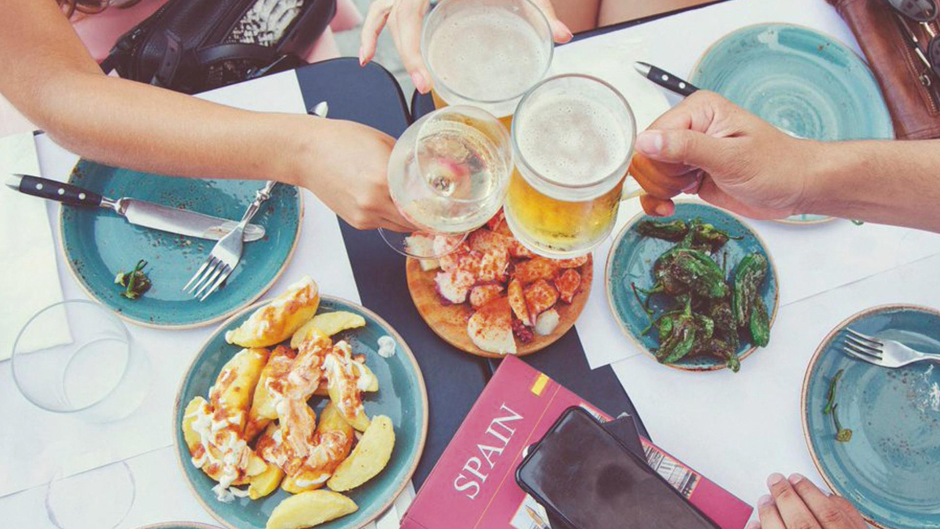 Sharing tapas at world tapas day in Spain Sharing tapas at world tapas day in Spain