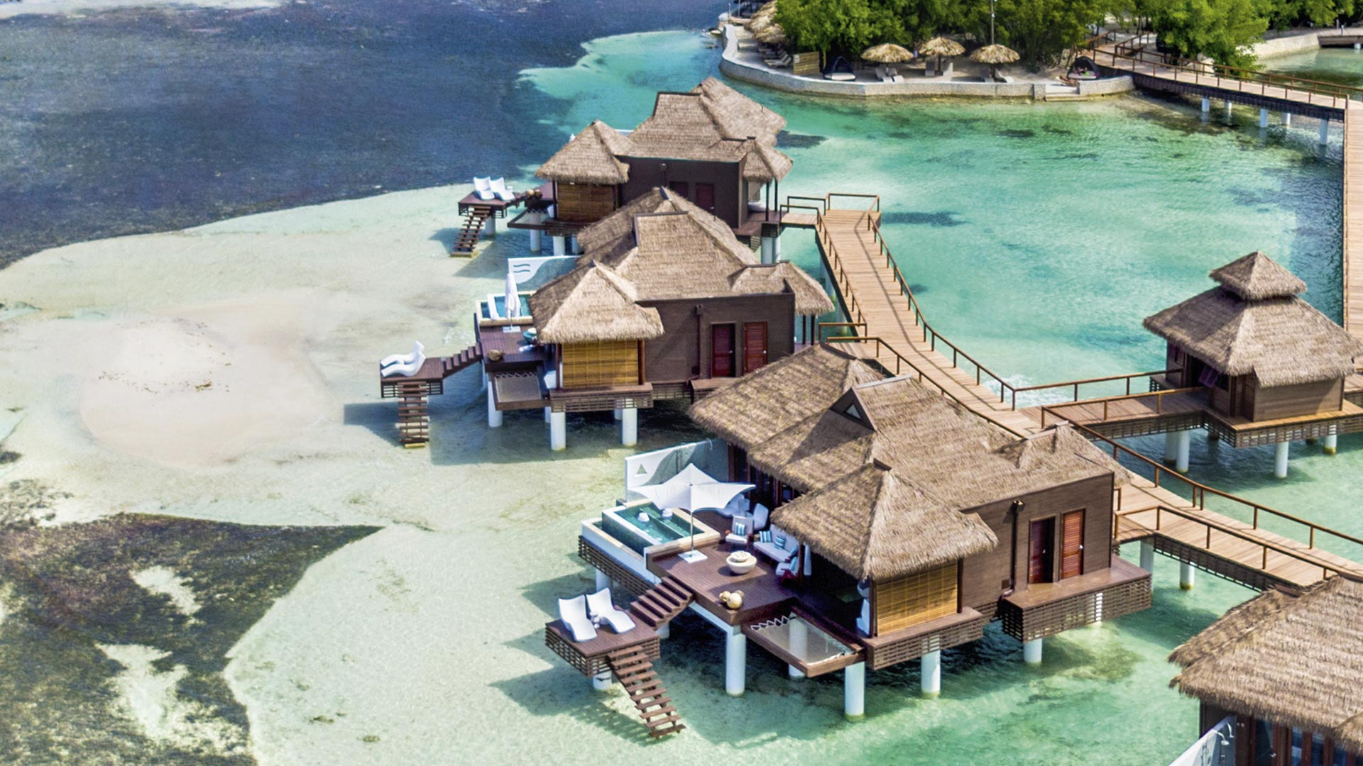 Over-the-water villas at Sandals Royal Caribbean Over-the-water villas at Sandals Royal Caribbean