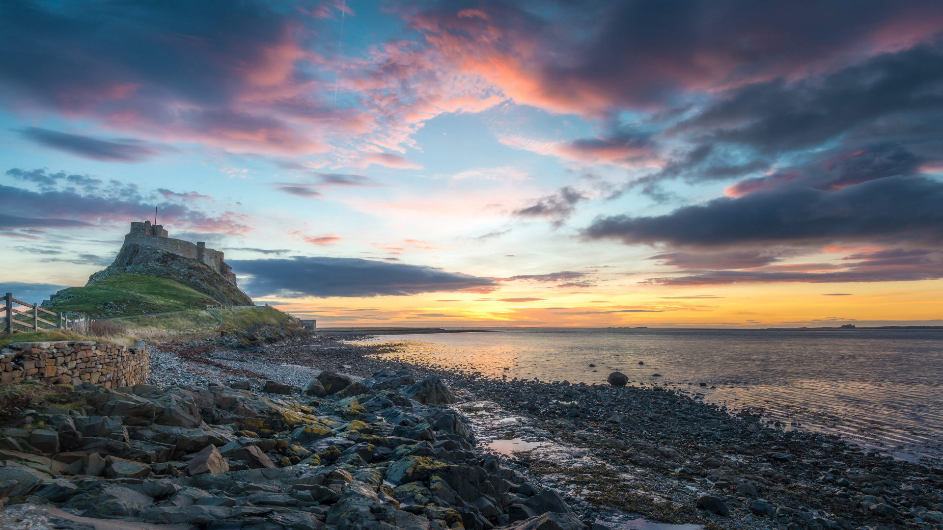 Lindisfarne island in Northumberland, UK