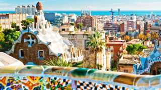View of Barcelona from top of Parc Guell