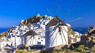 Windmill on isle of Serifos, Greece