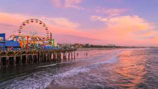 The Santa Monica Pier with ferris wheel