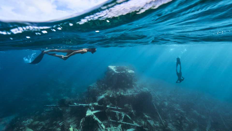 Snorkelling next to one of Bermuda's many shipwrecks