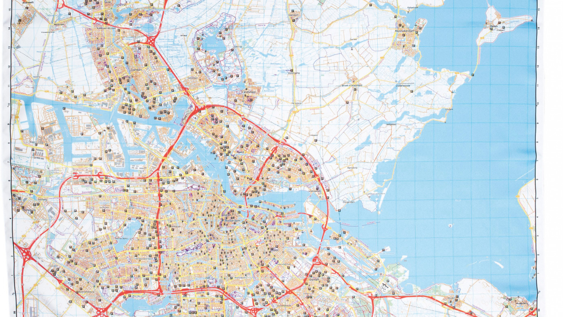 Amsterdam map wrap for toiletries Amsterdam map wrap for toiletries