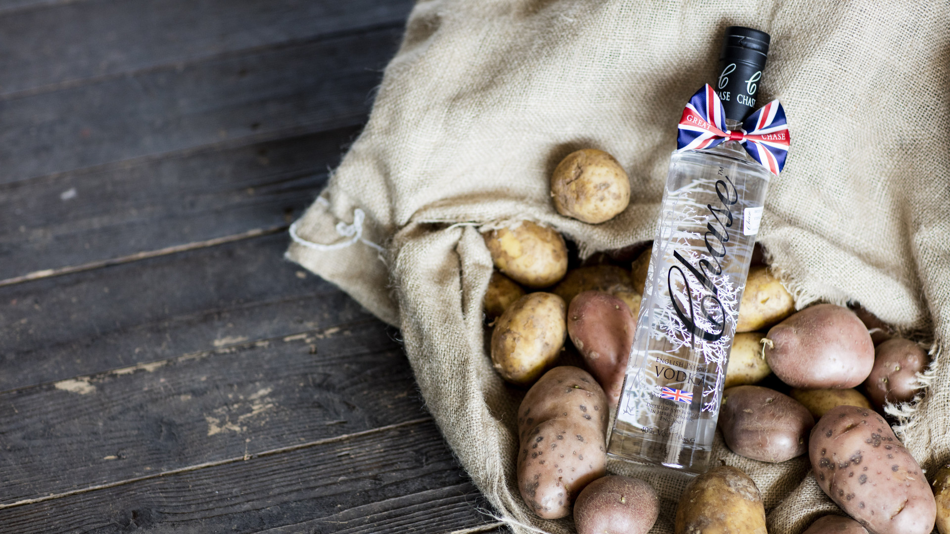 Bottled Chase potato Vodka at their distillery in Hereford Bottled Chase potato Vodka at their distillery in Hereford