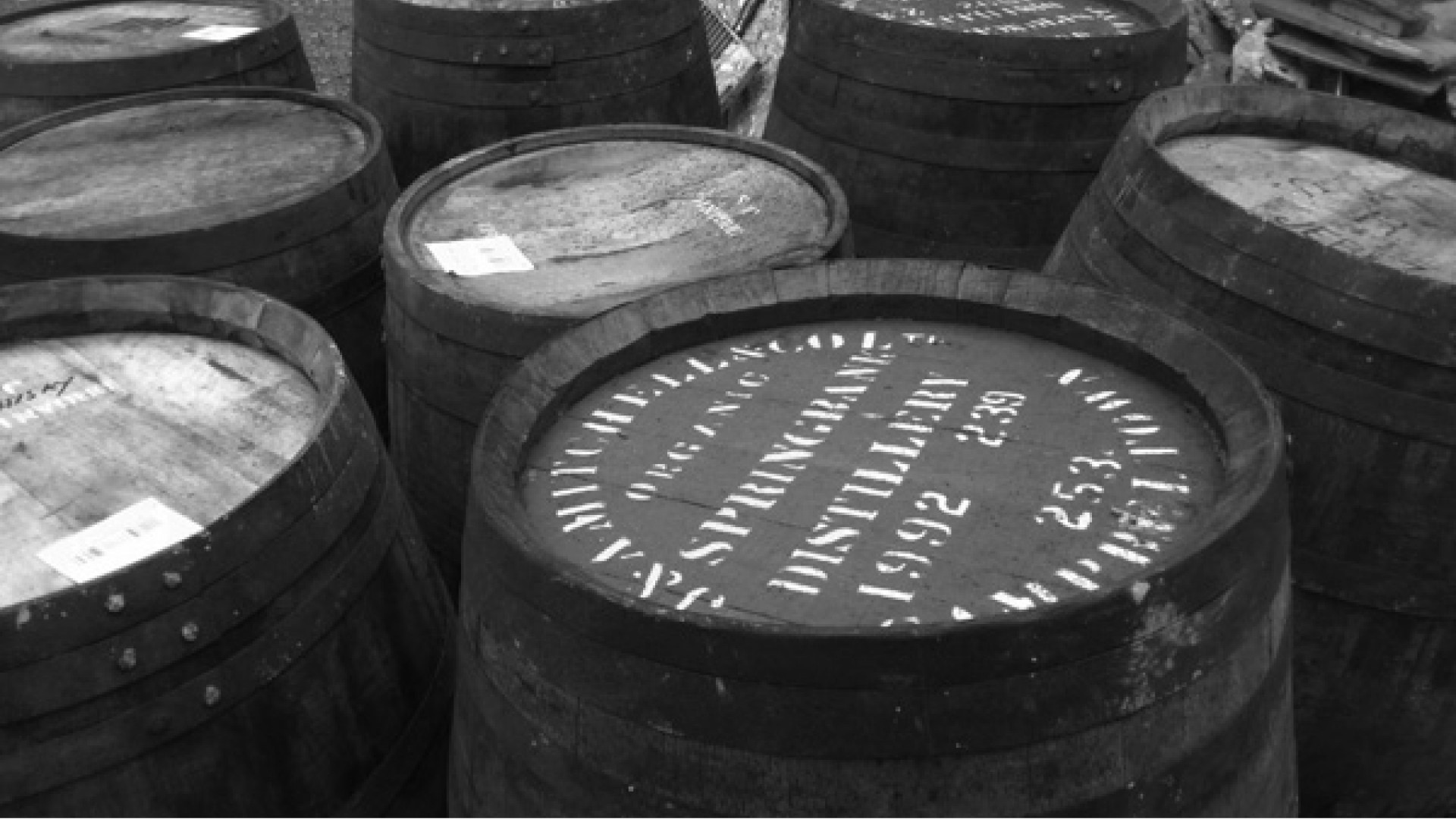 Barrell-ageing whiskey at Da Mhile, Wales Barrell-ageing whiskey at Da Mhile, Wales