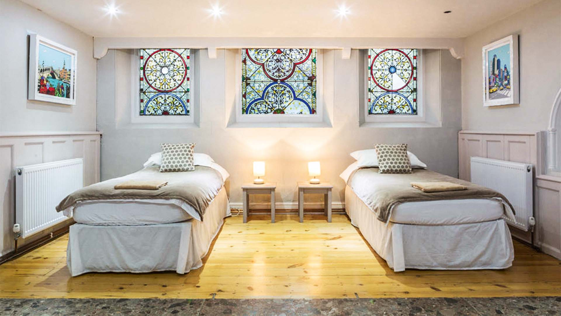 Twin room at The Gothic Church Airbnb, Somerset Twin room at The Gothic Church Airbnb, Somerset