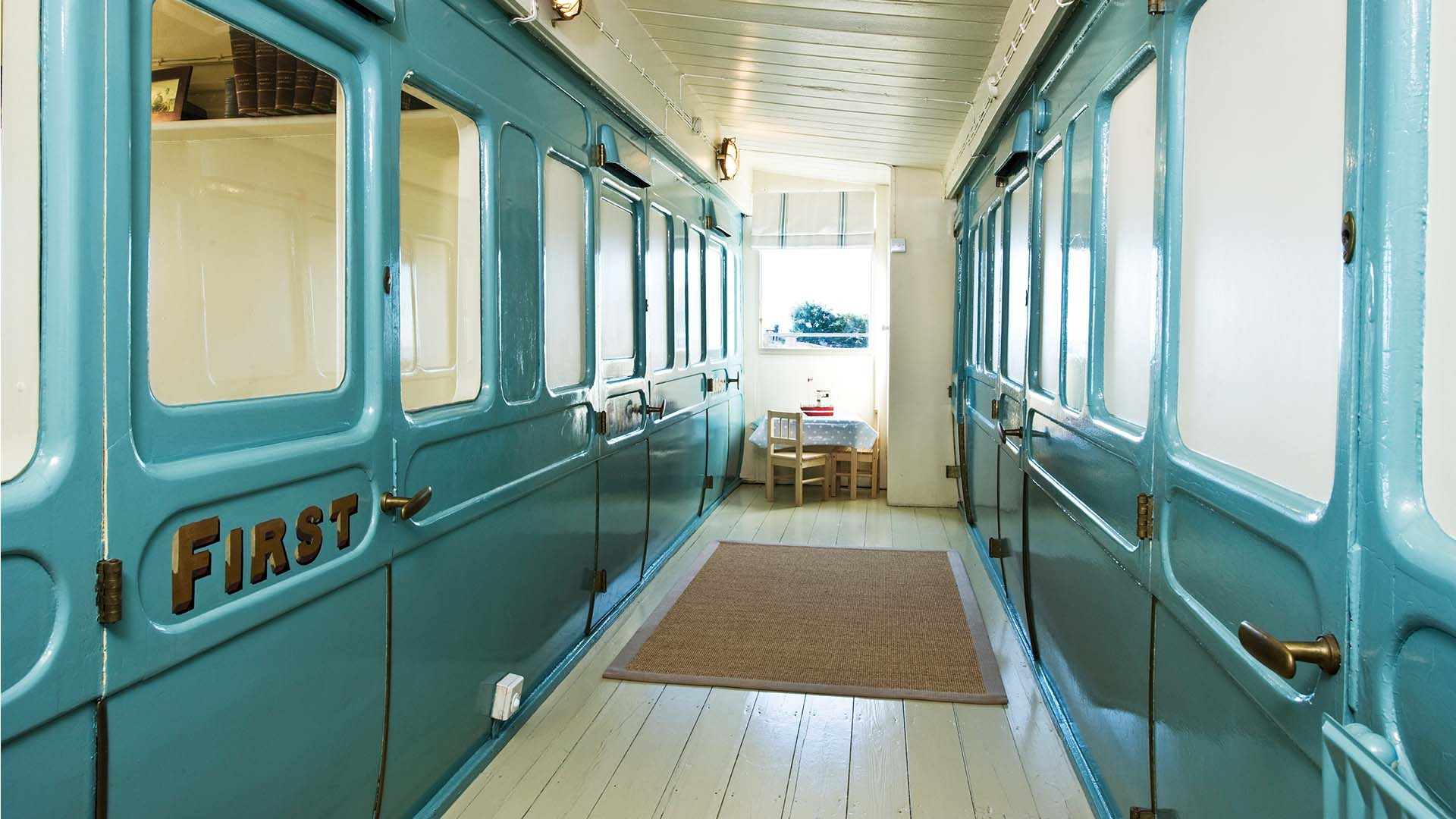 Corridor at Seabank Railways Carriages, Selsey Corridor at Seabank Railways Carriages, Selsey