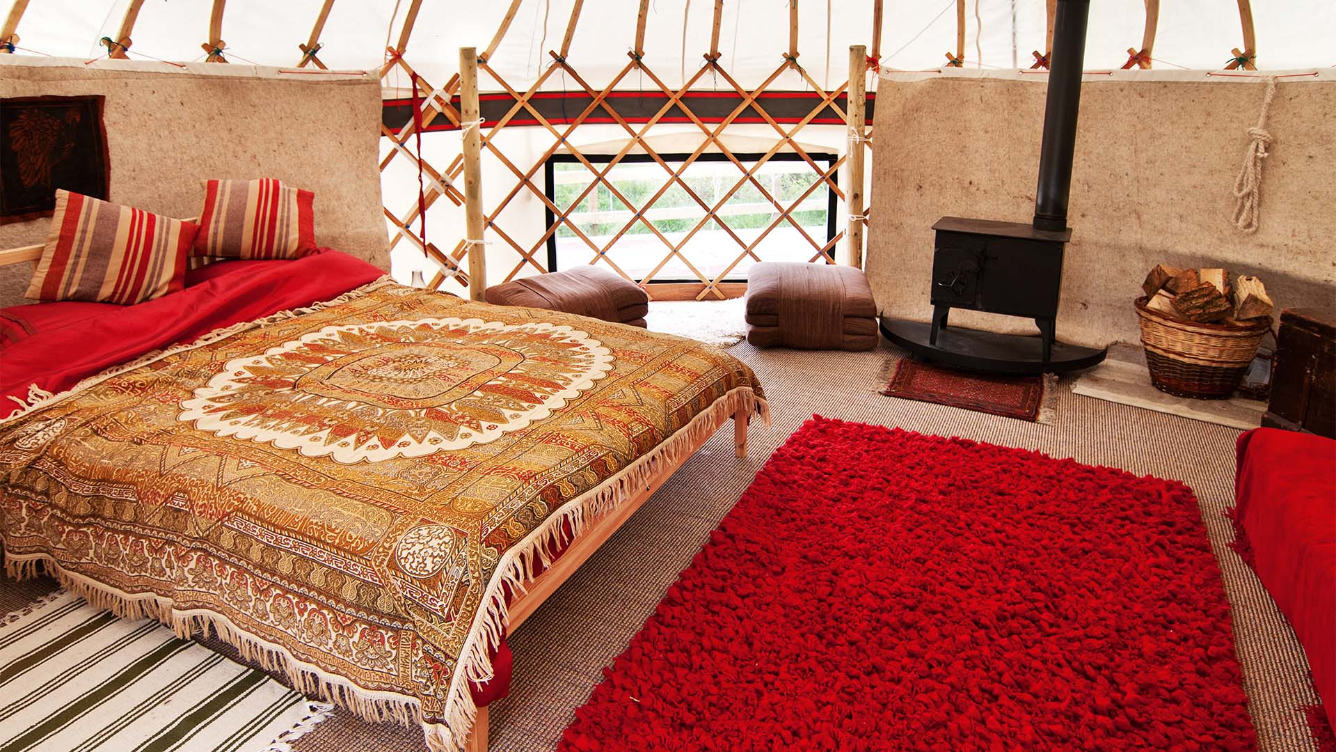Master bedroom at Trossachs Yurts, Stirling Master bedroom at Trossachs Yurts, Stirling