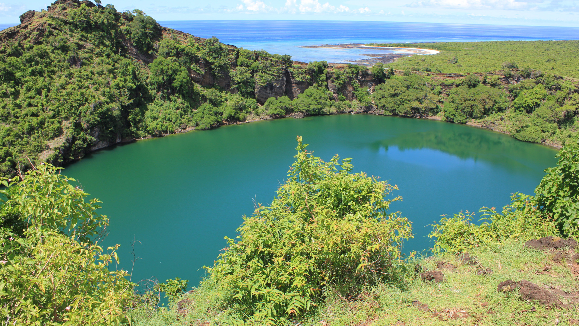 A lagoon in Reunion, an island in the Indian Ocean