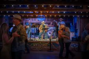 A band playing in Luckenbach, Texas