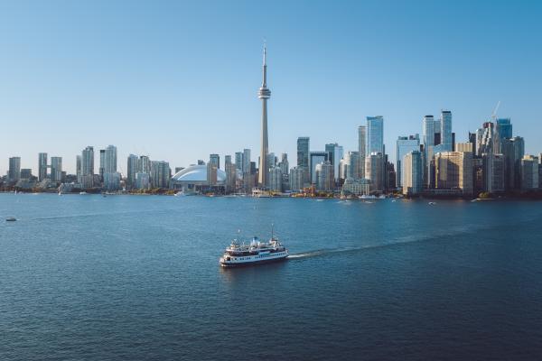 The Toronto skyline from Lake Ontario