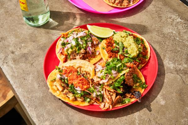 A plate of tacos at Taqueria Ramirez