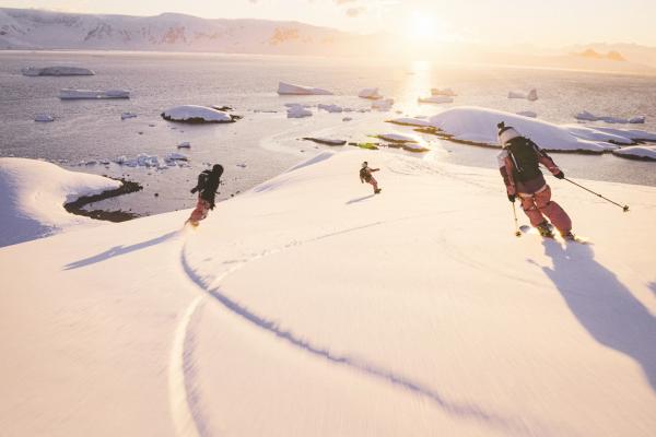 Making first tracks on a pristine slope