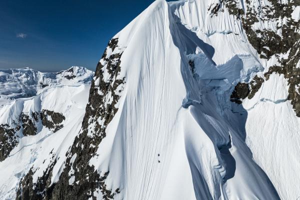 Xavier and Victor de Le Rue ascend a mammoth face in the Antarctic wilderness