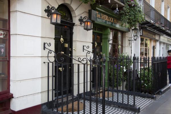 The Sherlock Holmes Museum in London at 221b Baker Street