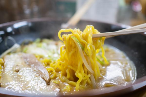 Ramen in Hokkaido is made richer with a small amount of lard