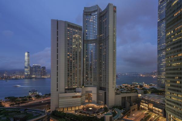 The hotel rises above Admiralty, Hong Kong