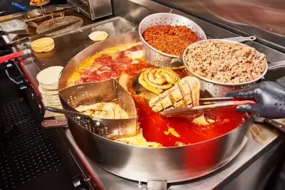 The bubbling choricera of meat at Taqueria Ramirez