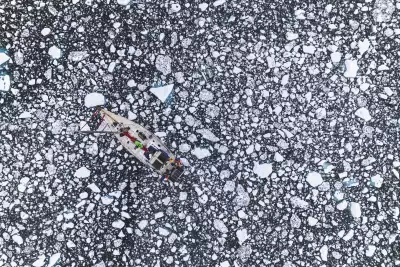 A boat among the ice caps