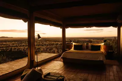 You&rsquo;ll find 40 stylish tents spread across the hillside with russet-coloured awnings