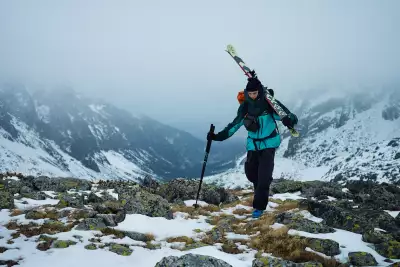 Isliker hikes up a slope in the High Tatras Mountains in Slovakia