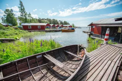 Old wooden boat on Kaunissaari Island