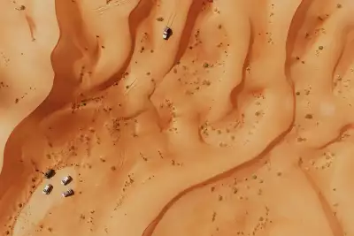 An aerial view of the Rub al Khali desert, Oman