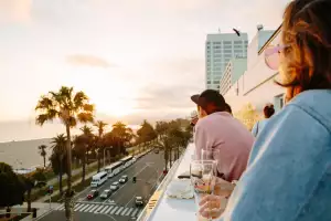 Cocktails at sunset in Santa Monica