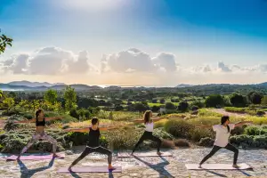 Yoga on the sundeck