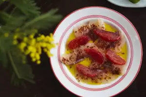 Crudo with blood orange
