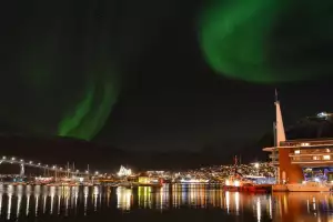 The Northern Lights over the city of Trømso The Northern Lights over the city of Trømso